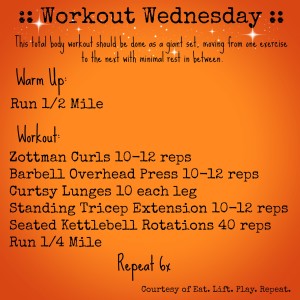 Workout Wednesday - Total Body + 2 mile run