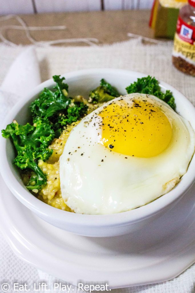 Breakfast Grits with Kale