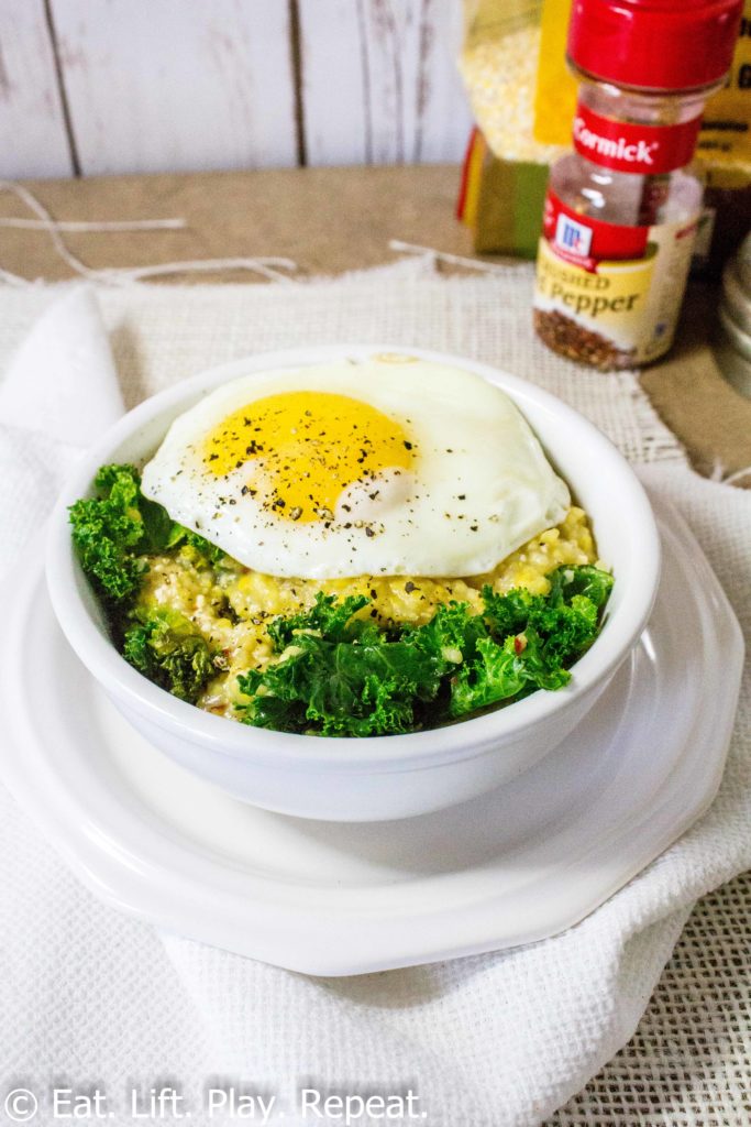 Breakfast Grits with Kale