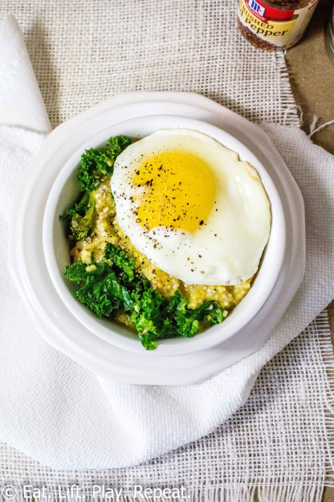 Breakfast Grits with Kale