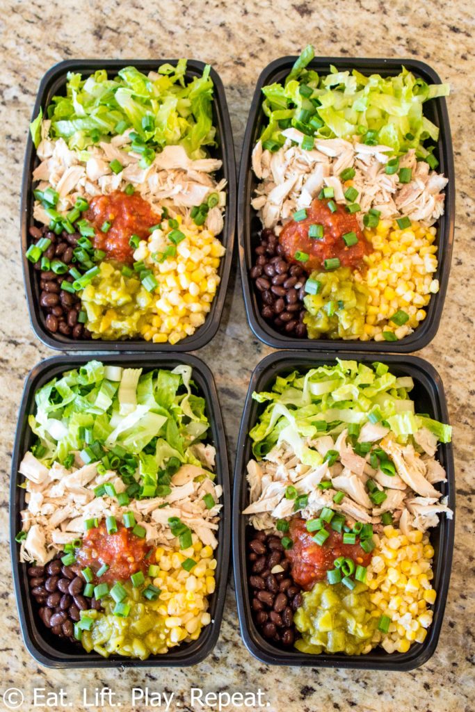 No-Cook Meal Prep Burrito Bowls