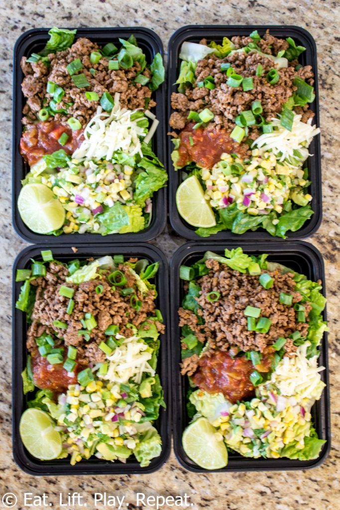 Taco Salad Meal Prep (Taco Bowls) - The Forked Spoon