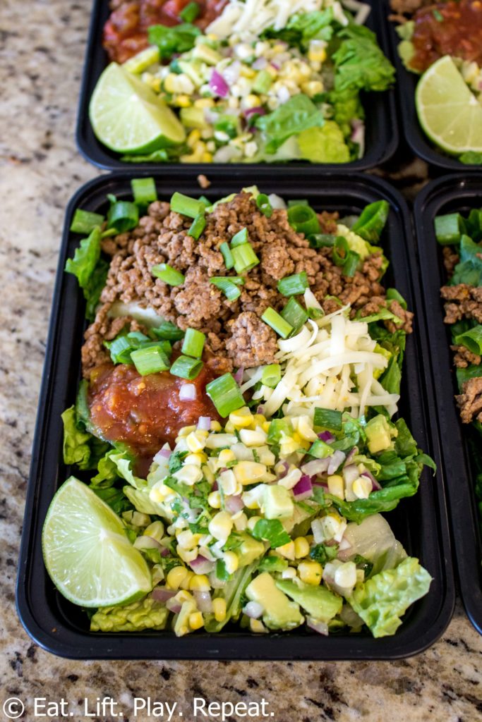 Meal Prep Taco Salad Bowls - Eat. Lift. Play. Repeat.