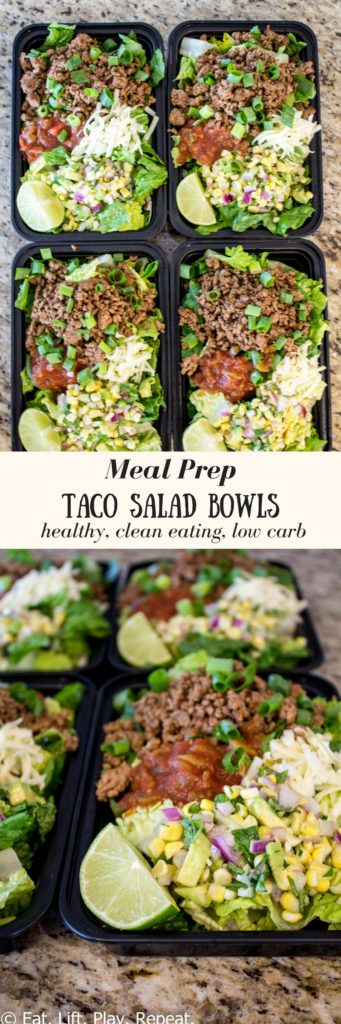 Meal Prep Taco Salad Lunch Bowls - Kristine's Kitchen