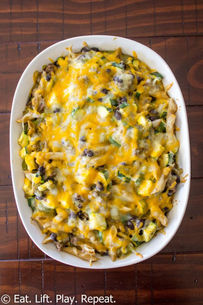 Beef Enchilada Baked Pasta