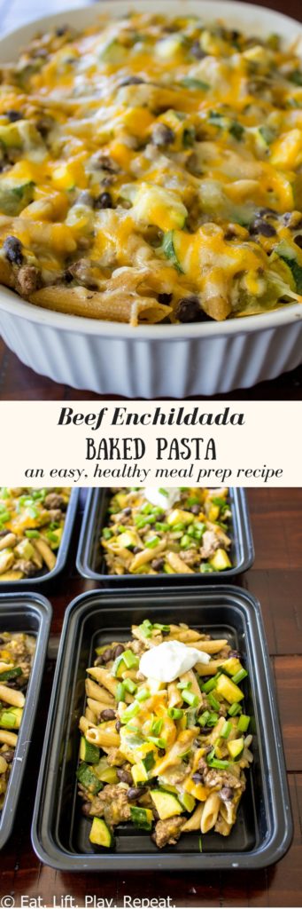 Beef Enchilada Baked Pasta